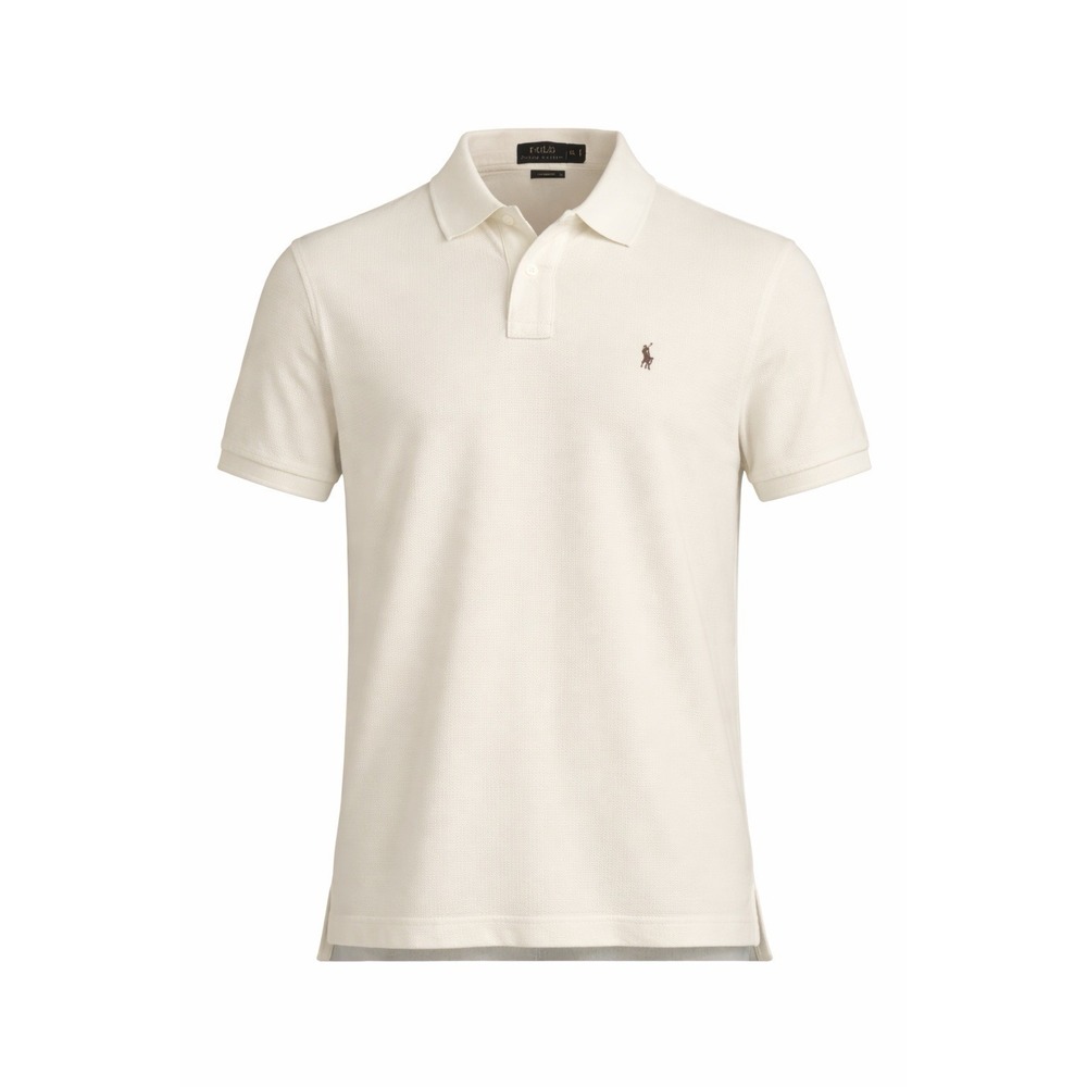 Polo Ralph Lauren-Custom Fit, Cream/Brown Pony, Casual, Preppy, Polo, Shirt. XL - Picture 3 of 9